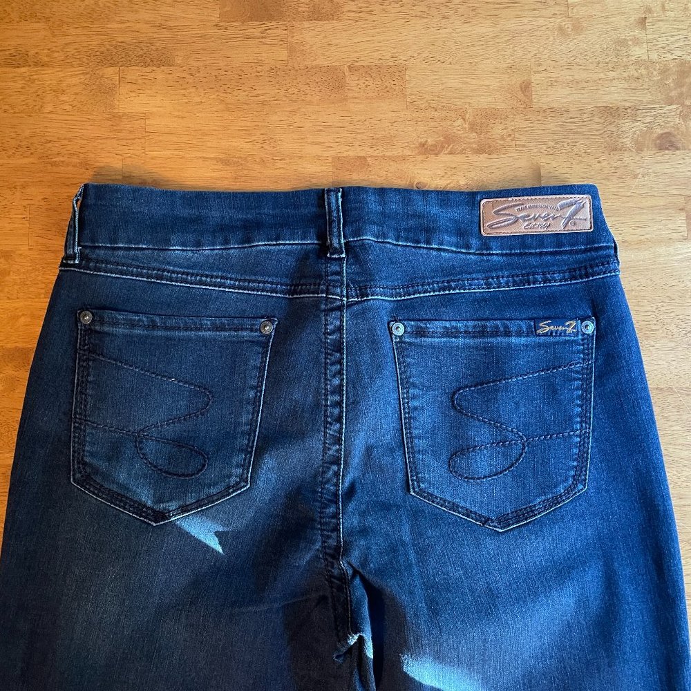 Size 14 Seven7 Tummyless dark wash skinny jeans - Picture 9 of 16